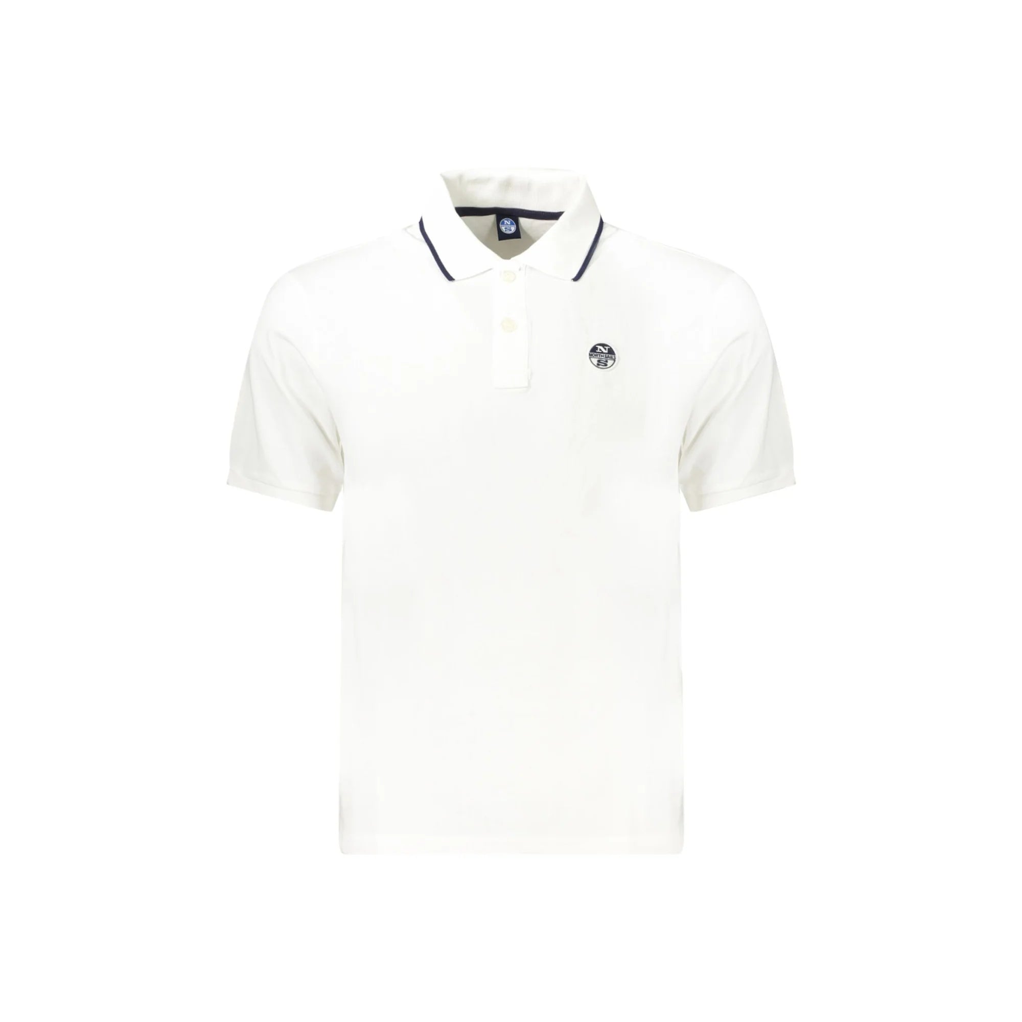 North Sails Polo Uomo Bianca Maniche Corte Cotone Logo Bianco - foto prodotto